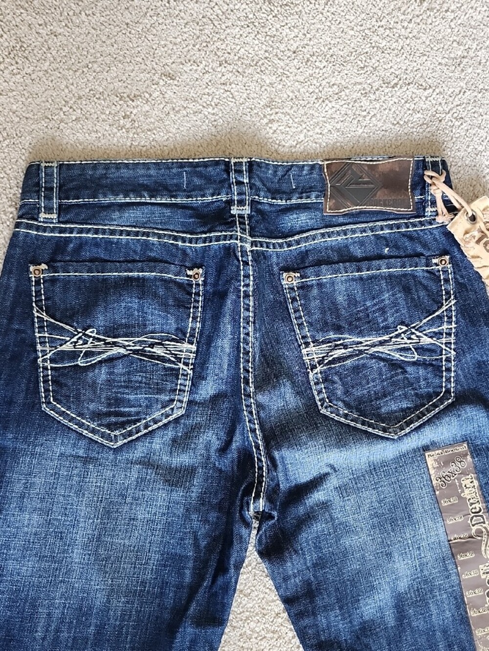 Rock & Roll Cowboy Men's Double Barrel Relaxed Bootcut Jeans Dark Wash - Picture 10 of 15